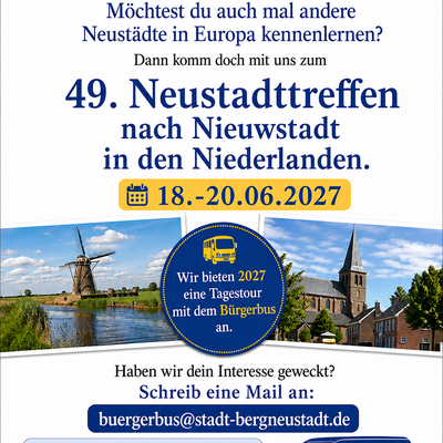 Bild vergr&ouml;&szlig;ern: Plakat 49. Neustadttreffen Nieuwstadt Niederlande